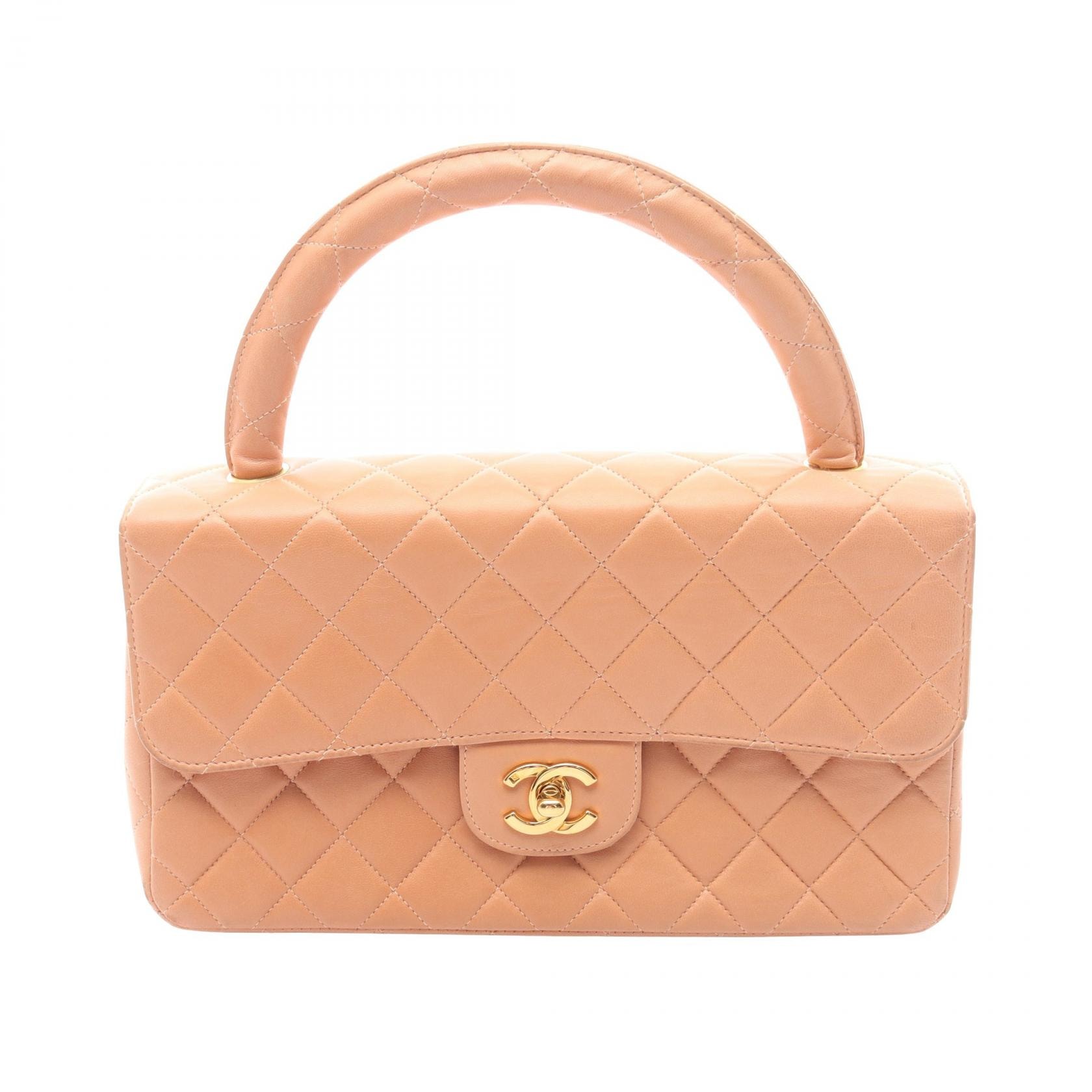 シャネル CHANEL マトラッセ 親子バッグ ハンドバッグ バッグ ラムスキン(羊革) レディース オレンジ系 【中古】