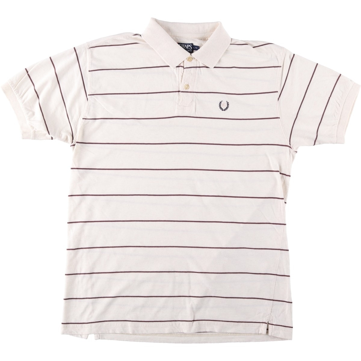 古着 ラルフローレン Ralph Lauren CHAPS チャップス 半袖 ボーダー ポロシャツ メンズL相当/eaa644207