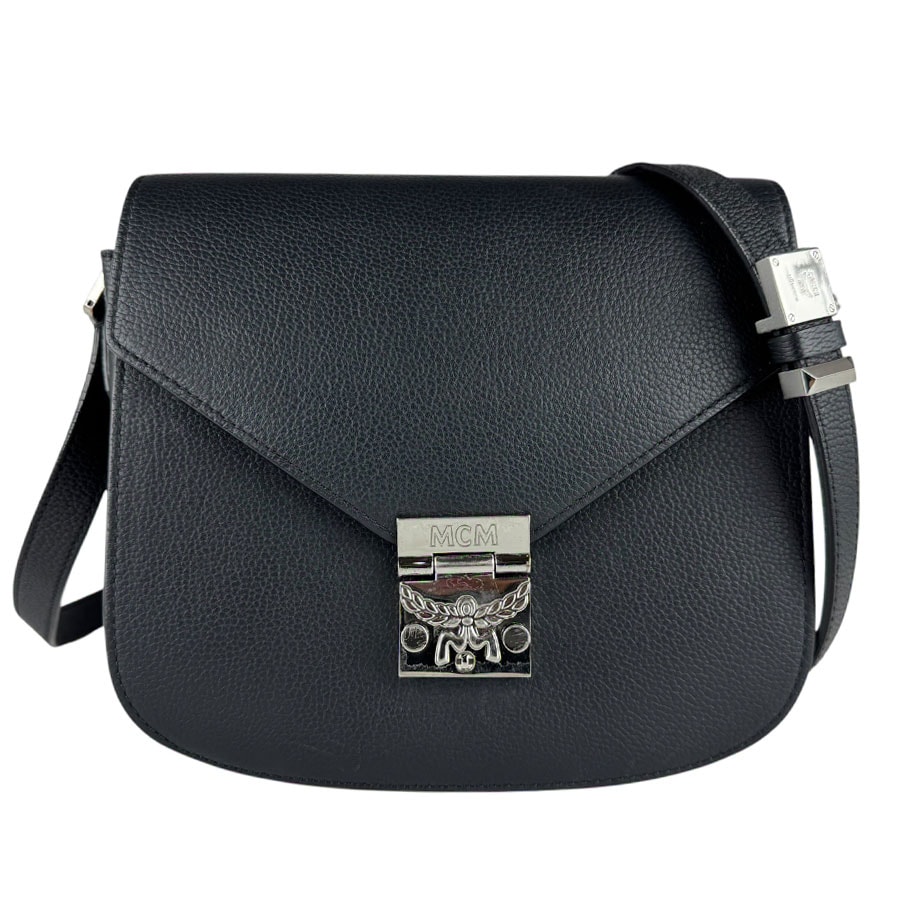 エム シー エム MCM ショルダーバッグ レザー ブラック レディース【中古】 z9652