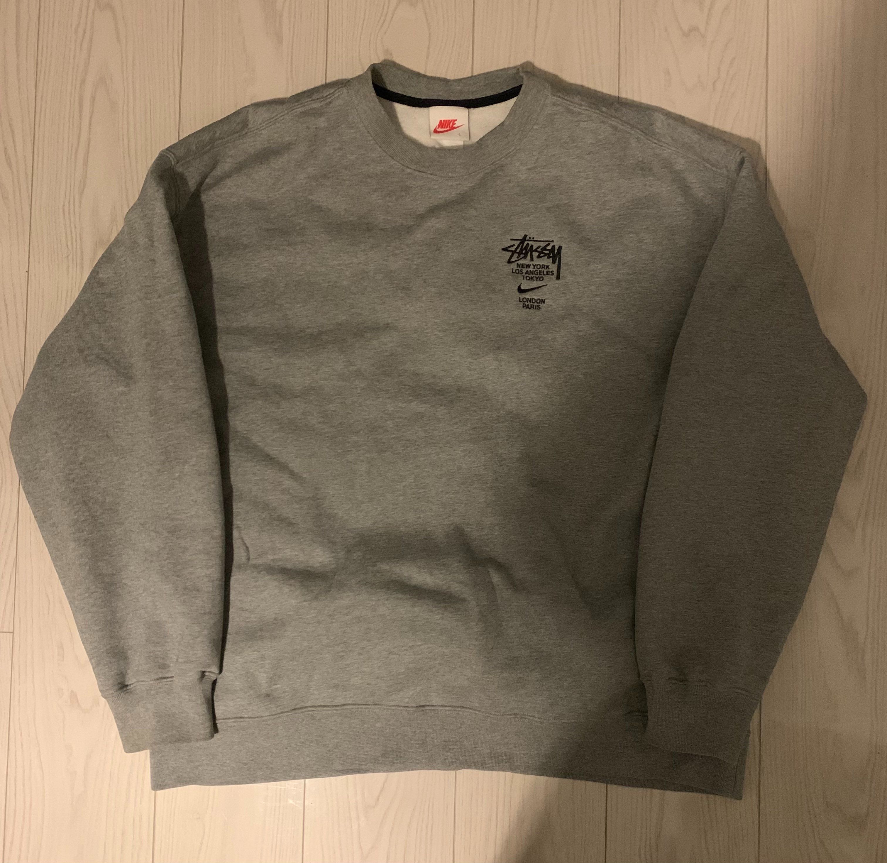 Nike x Stussy International Crewneck Sweatshirt (US Size) "Grey" DC4198-050