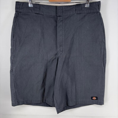 古着 ディッキーズ Dickies ショートパンツ ワーク ワンポイント ジップ ショーツ ハーフパンツ ツールポケット w38 グレー系 メンズ