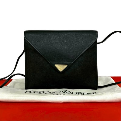 YVES SAINT LAURENT イヴ・サンローラン YSL ロゴ 金具 レザー ショルダーバッグ ブラック
42102