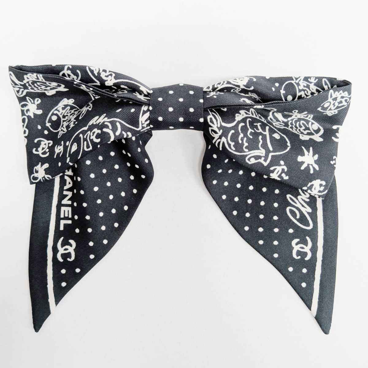 CHANEL シャネル シルク ボウ バレッタ バレッタ シルク ブラック  レディース【中古】