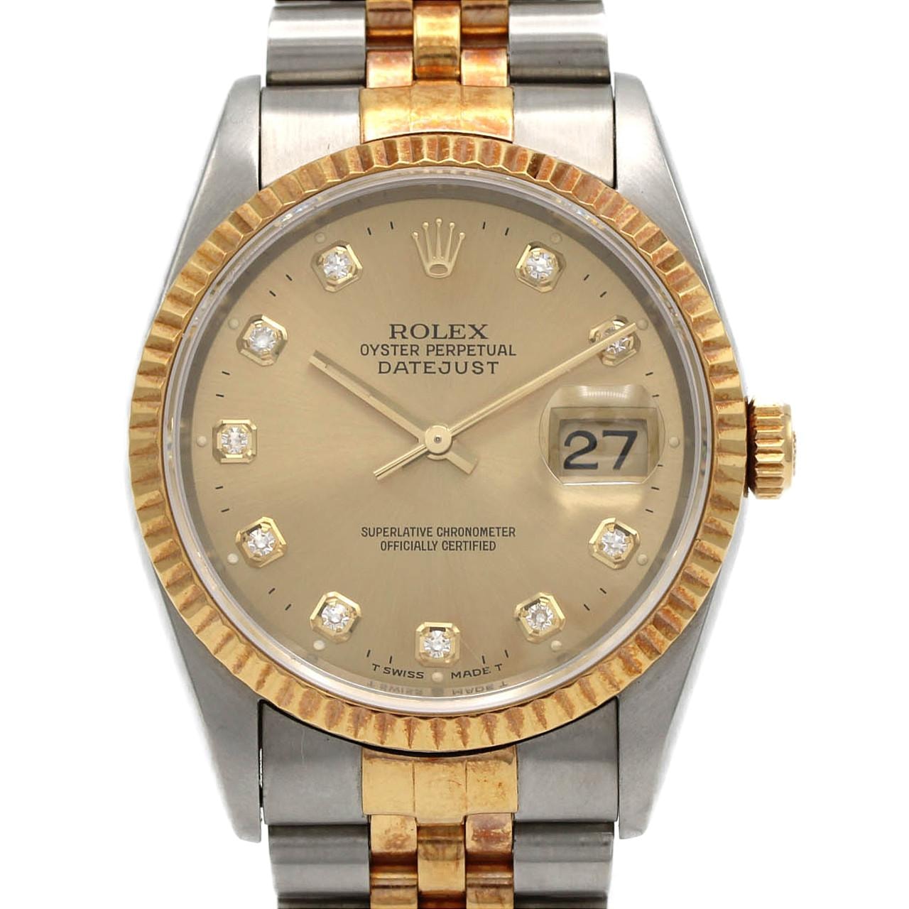 【ノーメンテナンス還元価格】ロレックス デイトジャスト 16233G SSxYG 自動巻 W番