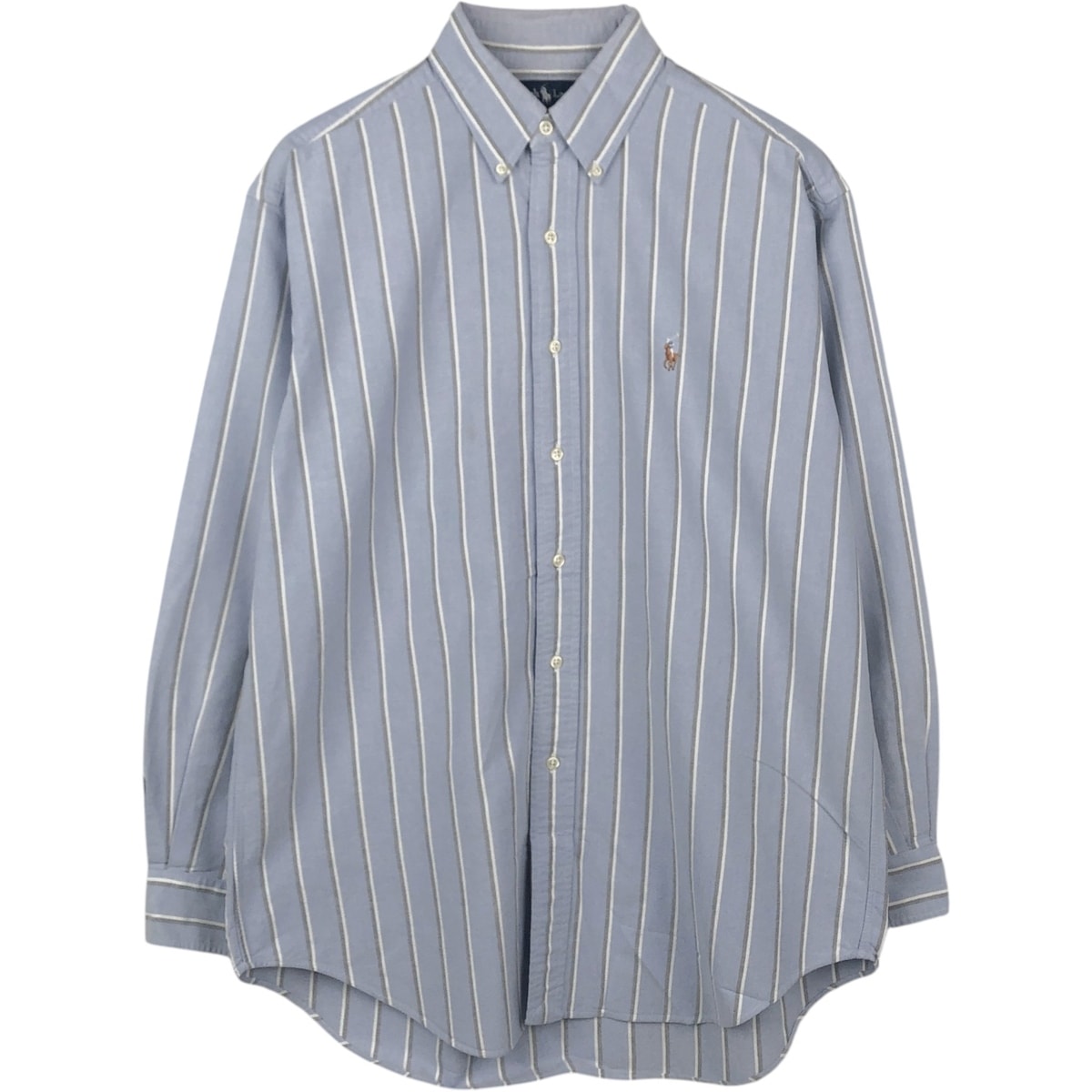 古着 ラルフローレン Ralph Lauren BLAKE 長袖 ボタンダウンストライプシャツ メンズM相当/eaa666501