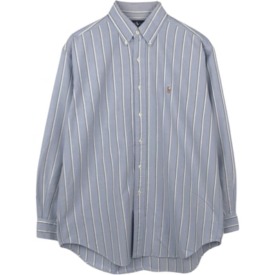 古着 ラルフローレン Ralph Lauren BLAKE 長袖 ボタンダウンストライプシャツ メンズM相当/eaa666501