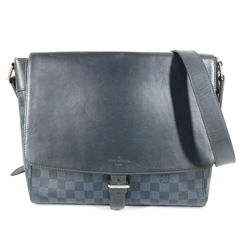 ルイヴィトン LOUIS VUITTON ニューポート メッセンジャーMM N41585 ダミエコバルト メッセンジャーバッグ カバン 斜め掛け フラップ ショルダーバッグ ダミエコバルトキャンバス ネイビー