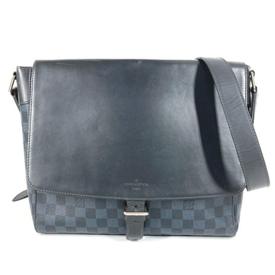 ルイヴィトン LOUIS VUITTON ニューポート メッセンジャーMM N41585 ダミエコバルト メッセンジャーバッグ カバン 斜め掛け フラップ ショルダーバッグ ダミエコバルトキャンバス ネイビー