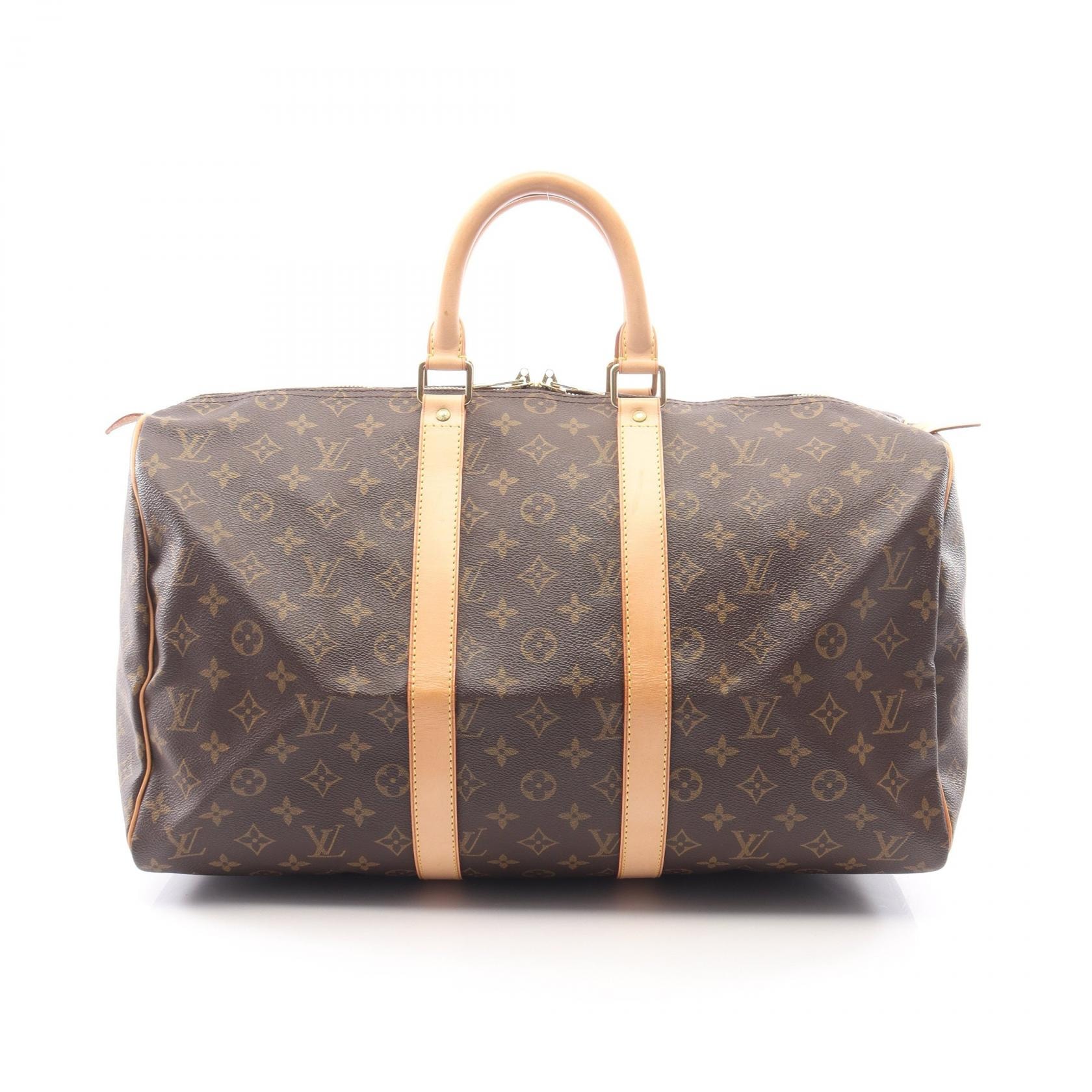 ルイ・ヴィトン LOUIS VUITTON キーポル45 モノグラム ボストンバッグ バッグ PVCコーティングキャンバス レザー メンズ レディース ブラウン系 M41428 【中古】