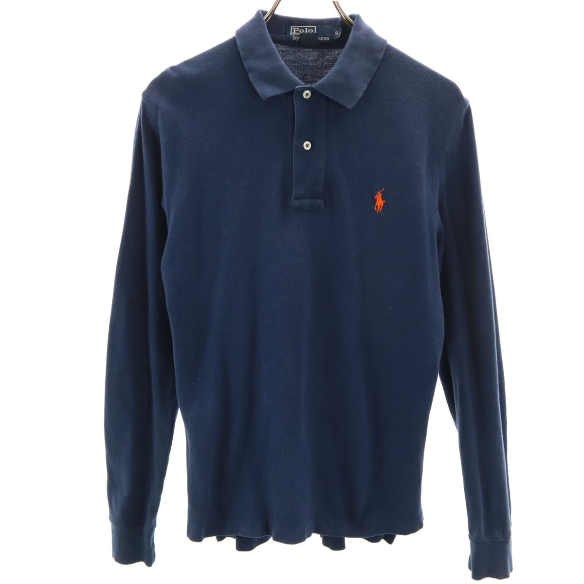 Polo by Ralph Lauren ポロバイラルフローレン 長袖 ポロシャツ S ネイビー系 鹿の子地