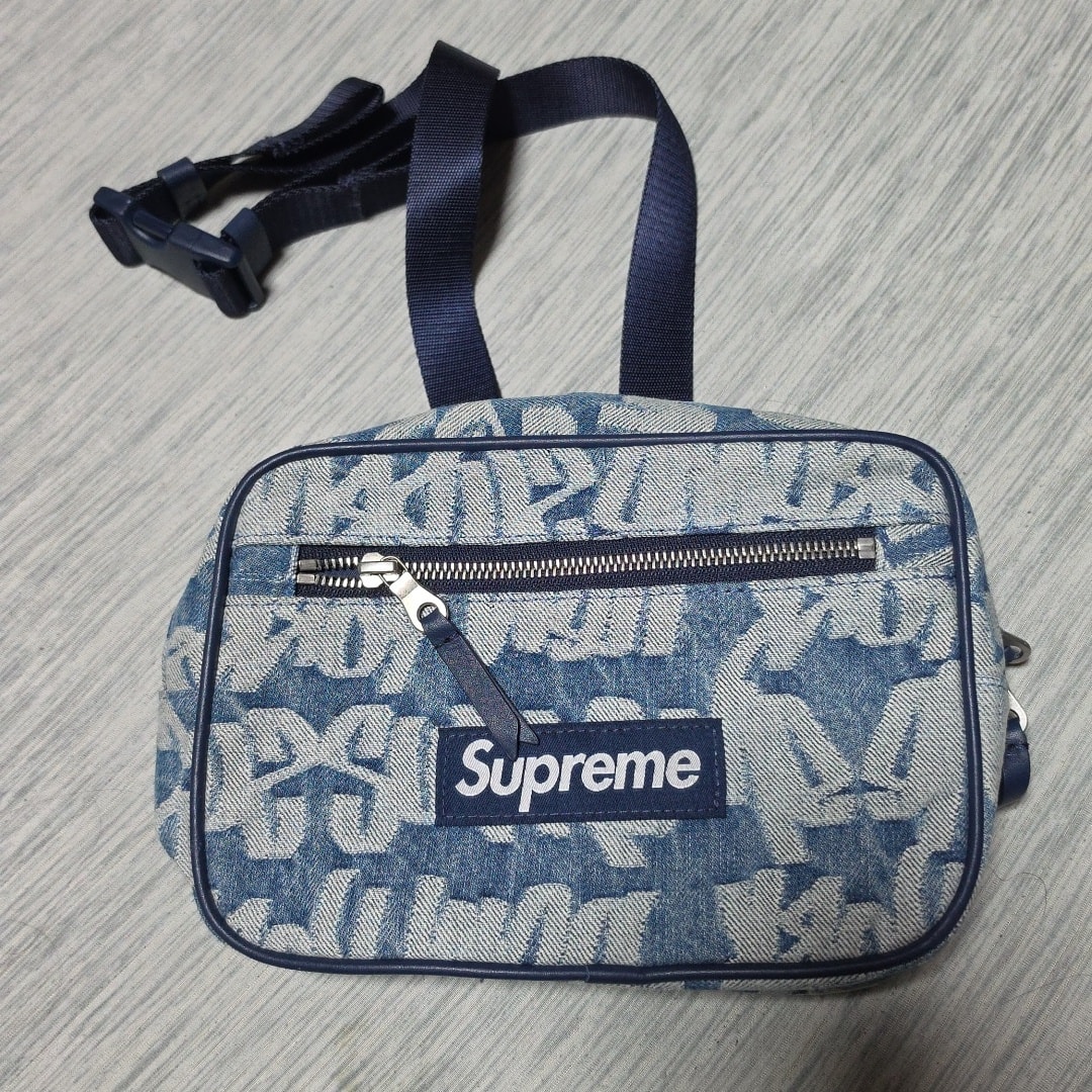 Supreme Fat Tip Jacquard Denim Waist Bag "Blue"