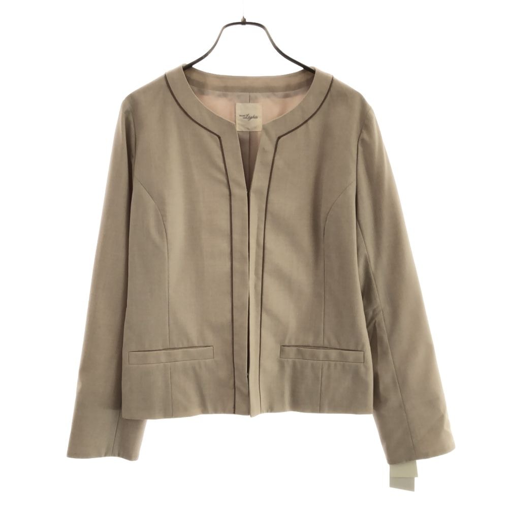 未使用 BEAMS LIGHTS ビームスライツ 日本製 ノーカラージャケット 40 ベージュ系 タグ付き