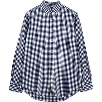 古着 ラルフローレン Ralph Lauren CLASSIC FIT クラシックフィット ギンガムチェック 長袖 ボタンダウンチェックシャツ メンズM相当/eaa649262