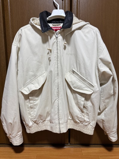 Supreme Leather Collar Utility Jacket "Stone"