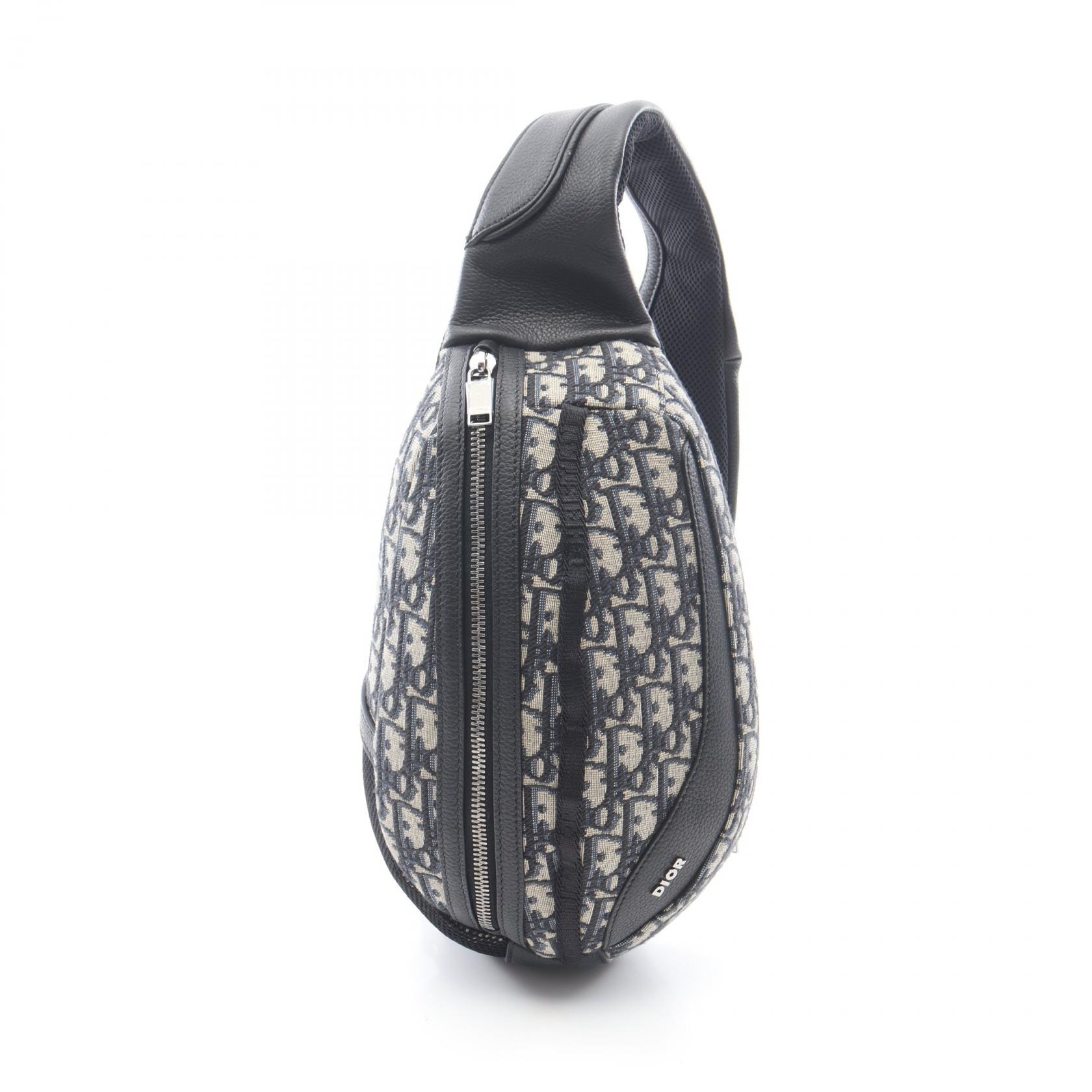ディオール Dior SCARAB スカラベ オブリーク ウエストバッグ ボディバッグ バッグ キャンバス レザー メンズ ベージュ系 / ネイビー系 / ブラック系 【中古】