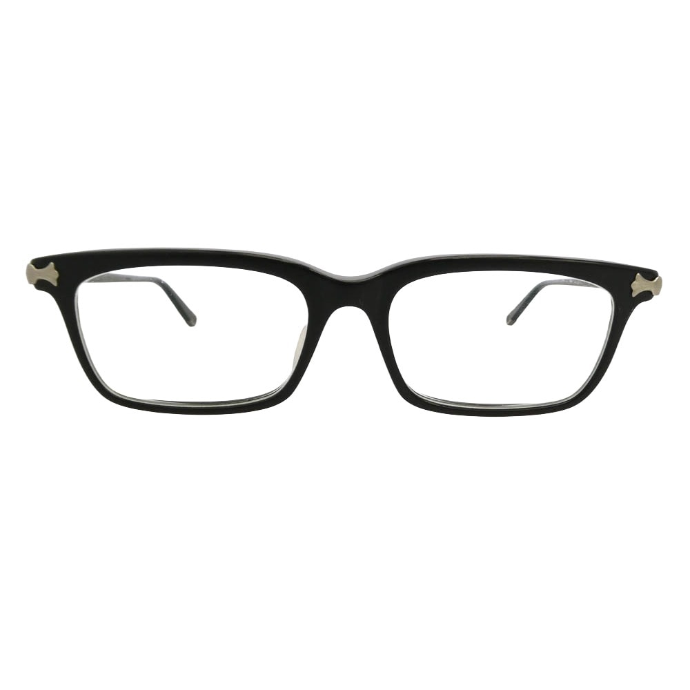 CHROME HEARTS クロムハーツ(原本無) FUN HATCH クロステンプル スクエアフレーム サングラス アイウェア 眼鏡 ブラック系 シルバー系 54□18-148【中古】