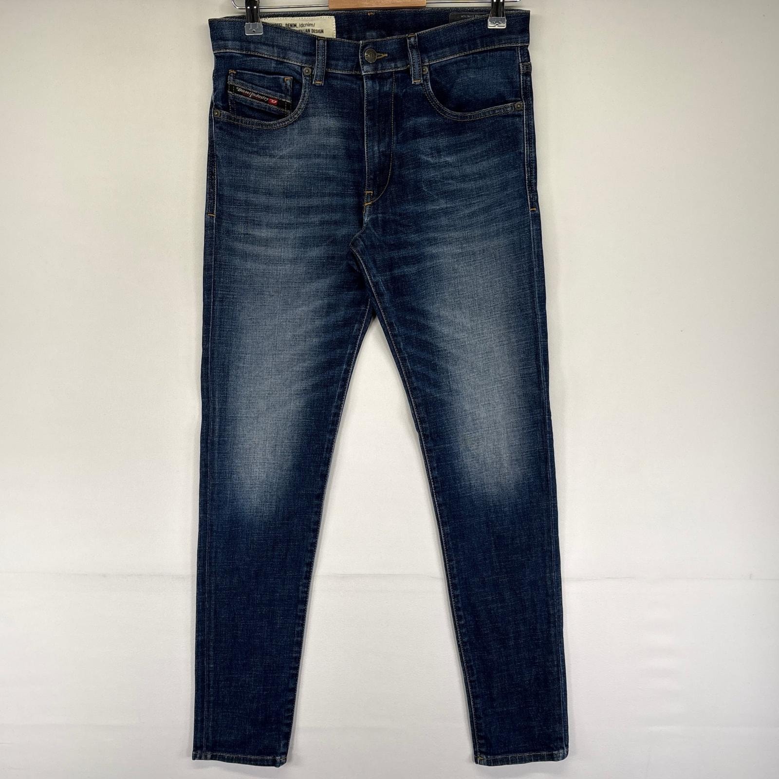 古着 ディーゼル DIESEL デニム パンツ ジッパーフライ テーパード 5ポケット ワンポイントロゴ ジーンズ 30  ブルー系 メンズ
