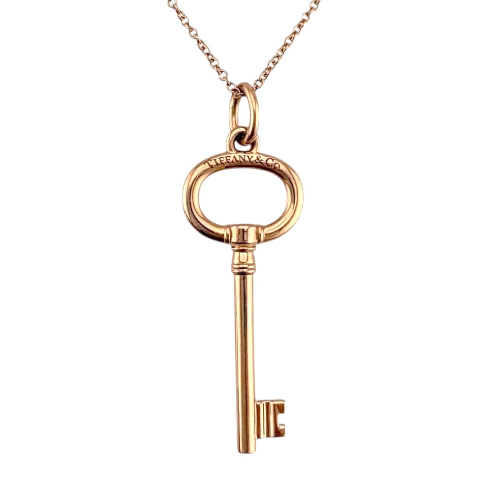 ティファニー オーバルキー ネックレス 18金 K18ピンクゴールド レディース TIFFANY&Co.  中古