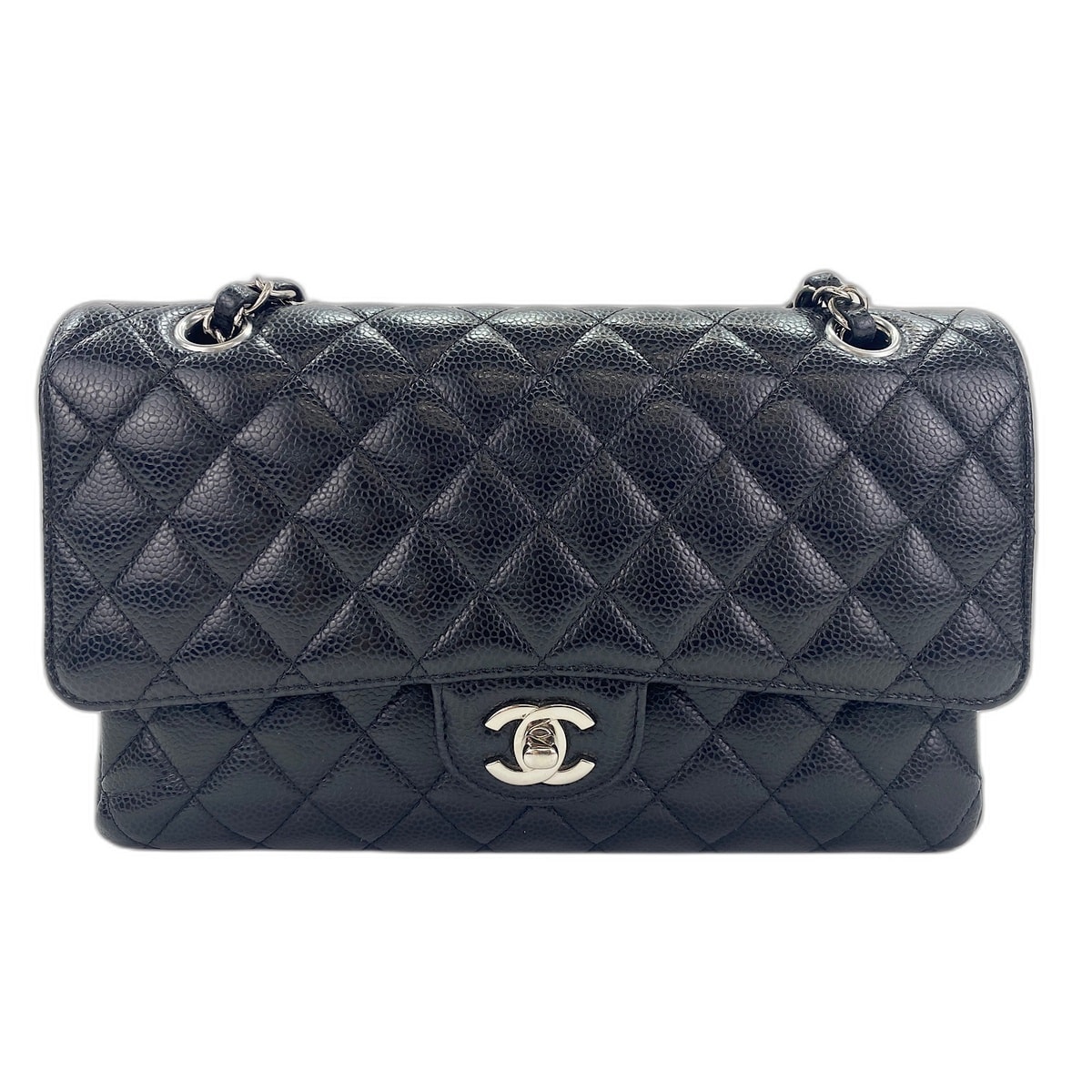 シャネル CHANEL キャビアスキン マトラッセ25 ダブルフラップ ショルダーバッグ【中古】