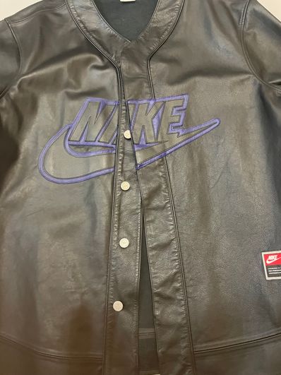 Supreme / Nike® Leather Baseball Jersey "Black"