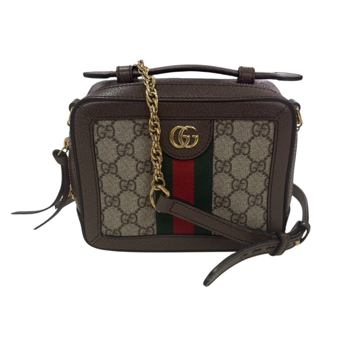超美品 GUCCI グッチ オフィディア ブラウン ゴールド金具 GGスプリームキャンバス レザー/ ショルダーバッグ 肩掛けバッグ S1-00068 【中古】