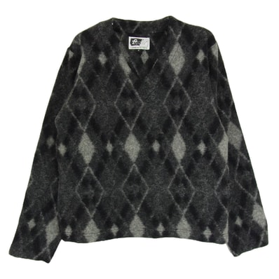 Engineered Garments エンジニアードガーメンツ ニット アーガイル Vネック セーター ニット ブラック系 S【中古】