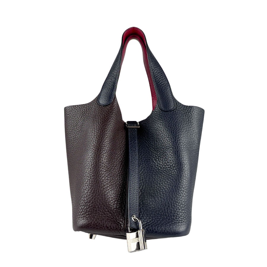 エルメス HERMES ハンドバッグ ピコタンロック カザック2 PM トリヨンクレマンス ブルーニュイ×ルージュセリエ×フランボワーズ シルバー レディース【中古】 z5855