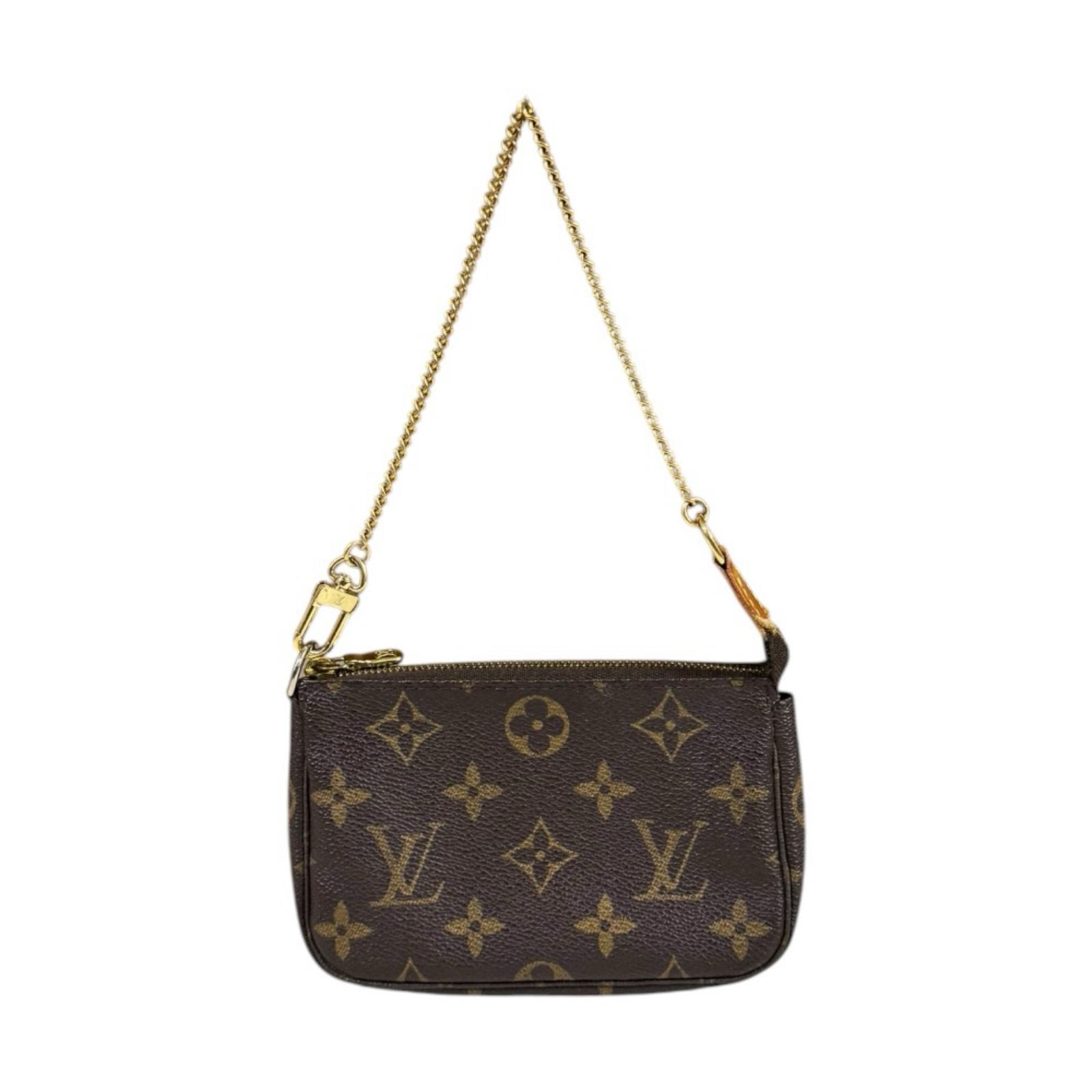 ルイヴィトン ミニポシェットアクセソワール モノグラム ハンドバッグ モノグラムキャンバス M58009 ブラウン レディース LOUIS VUITTON 中古