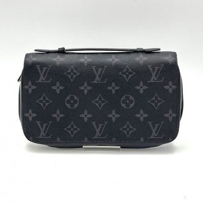 LOUIS VUITTON(ルイ・ヴィトン)ジッピーXL モノグラム・エクリプス ラウンドファスナー長財布 クラッチバッグ ブラック RFID メンズ【中古】