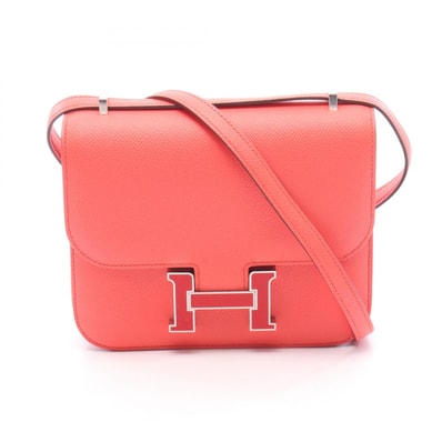 エルメス HERMES コンスタンス3 ミニ ローズテキサス ショルダーバッグ バッグ レザー ヴォーエプソン ローズテキサス Z刻印(2021年製造) レディース レッド系 【中古】