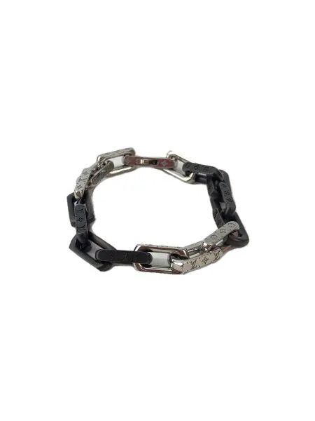 Louis Vuitton Monogram Chain Bracelet "Silver/Black"