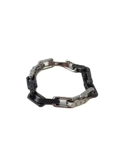 Louis Vuitton Monogram Chain Bracelet "Silver/Black"