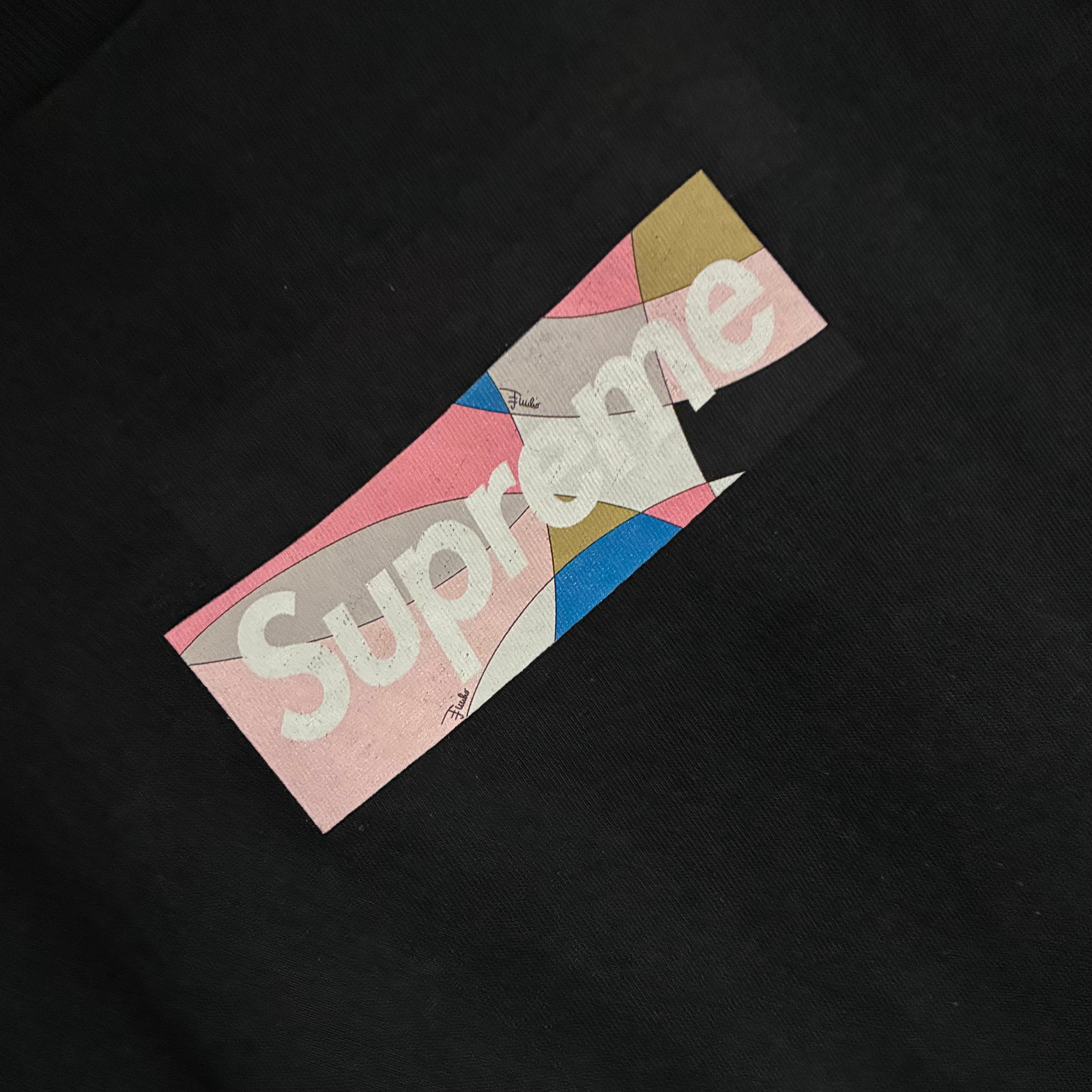 Supreme / Emilio Pucci® Box Logo Tee "Black/Pink"