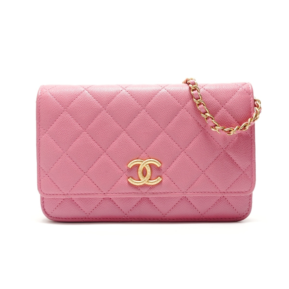 シャネル CHANEL キャビアスキン マトラッセ チェーンウォレット ショルダーバッグ【中古】