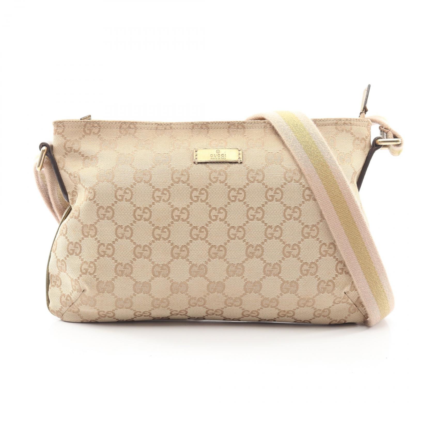 グッチ GUCCI GGキャンバス ショルダーバッグ バッグ キャンバス レディース ベージュ系 / ピンク系 / ゴールド系 189749 【中古】