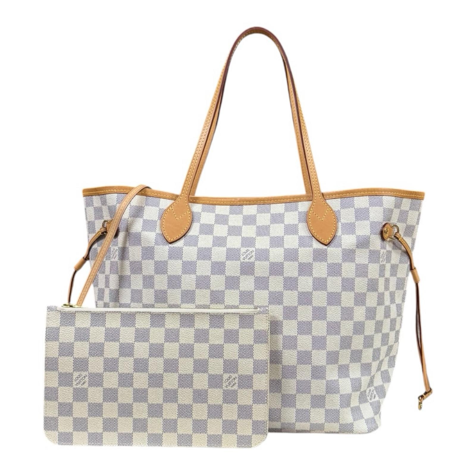 ルイヴィトン ネヴァーフルMM ダミエアズール トートバッグ ダミエアズールキャンバス N41361 ホワイト ユニセックス LOUIS VUITTON  中古