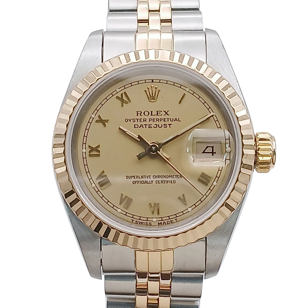 ROLEX ロレックス デイトジャスト ローマ数字 ジュビリー E番 26mm K18/SS 腕時計 69173 K18イエローゴールド ステンレススチール ゴールド レディース【中古】
