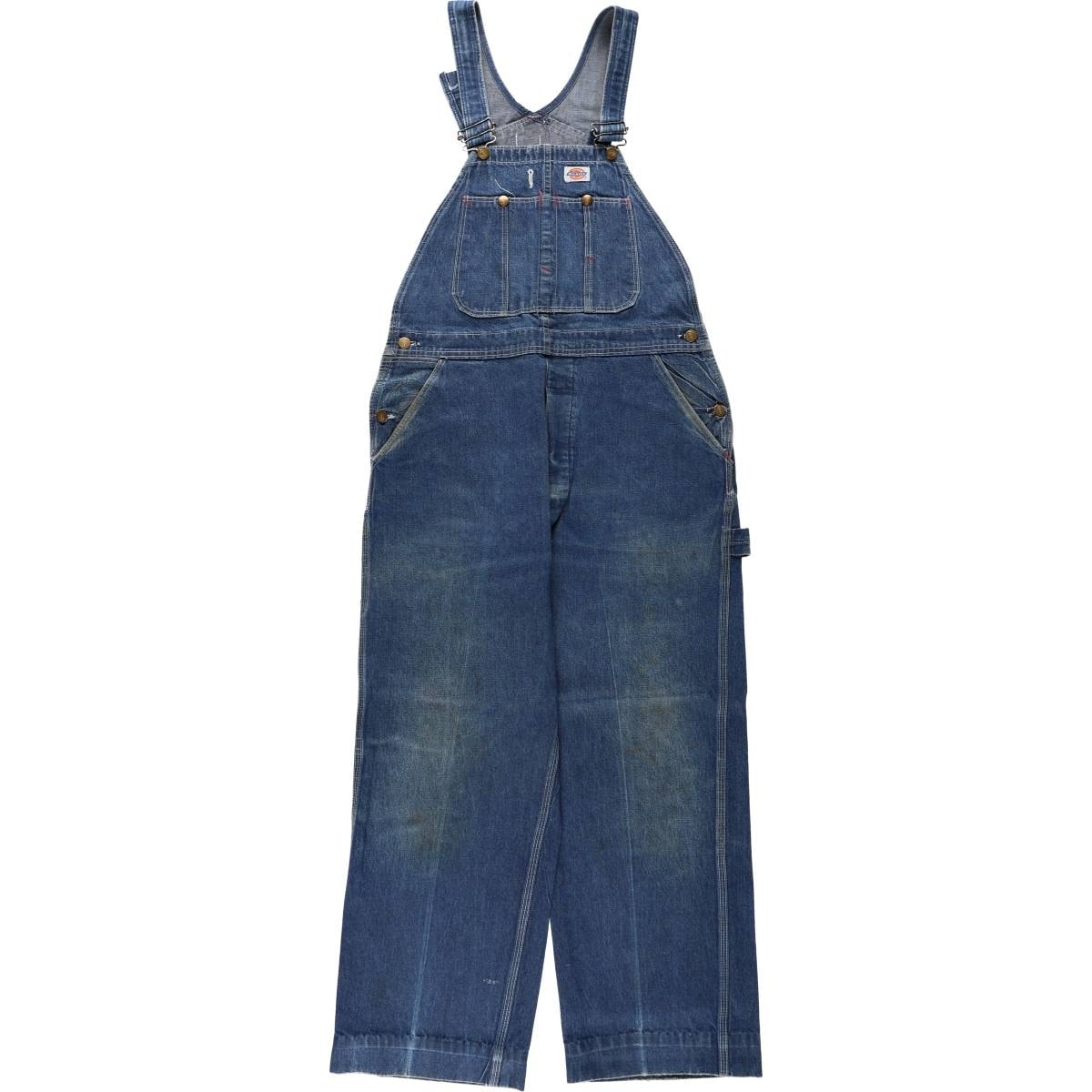 古着 90年代 ディッキーズ Dickies デニムオーバーオール USA製 メンズw35相当 ヴィンテージ/eaa656771