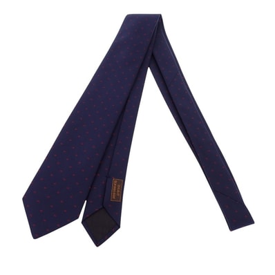 エルメス マグニファイングH ネクタイ シルク ネイビー【中古】【Aランク】
