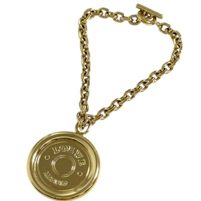 ロエベ レディース メンズ バッグ チャーム コイン ロゴ プレート ゴールド色