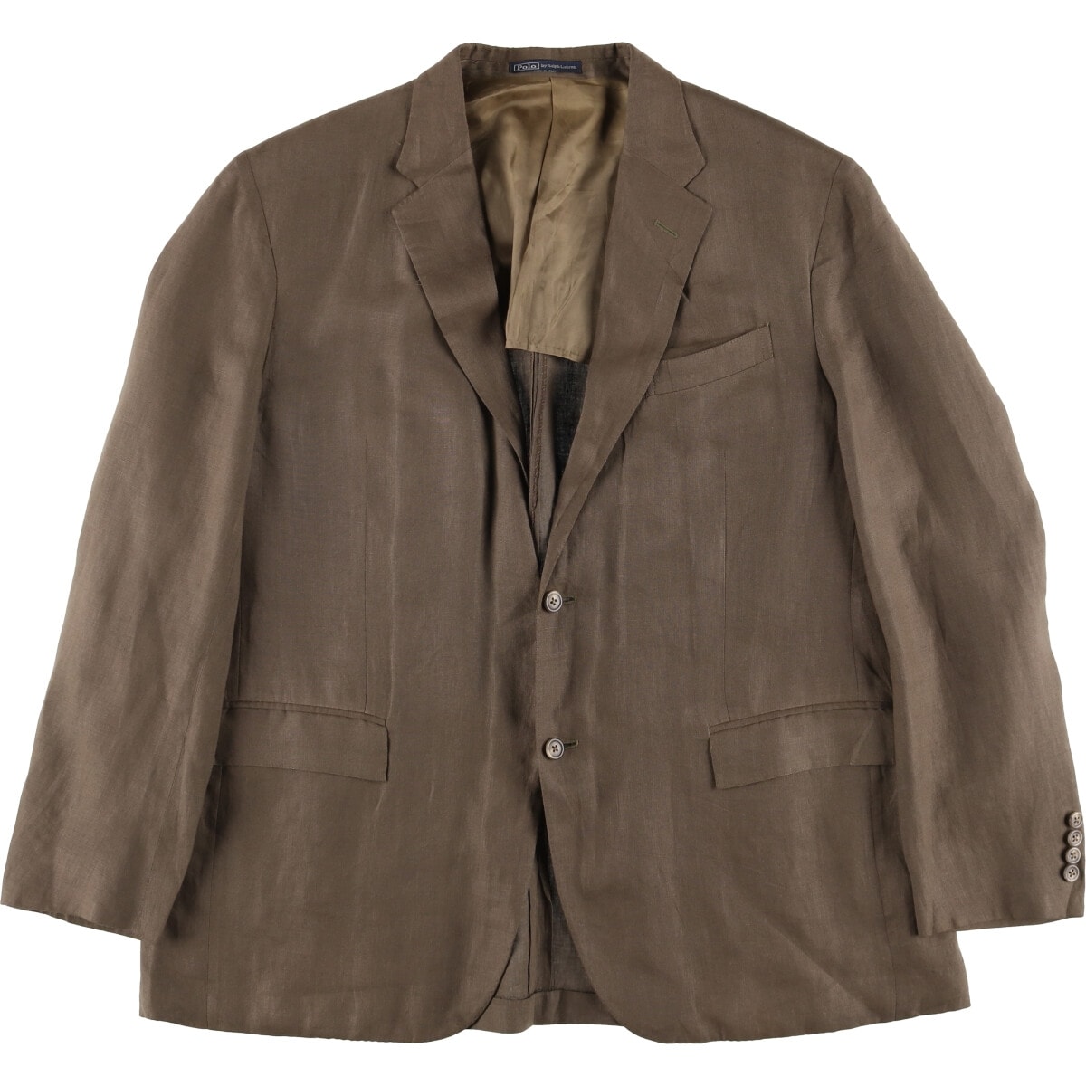 古着 ラルフローレン Ralph Lauren POLO by Ralph Lauren リネンテーラードジャケット イタリア製 メンズXL相当/eaa584424