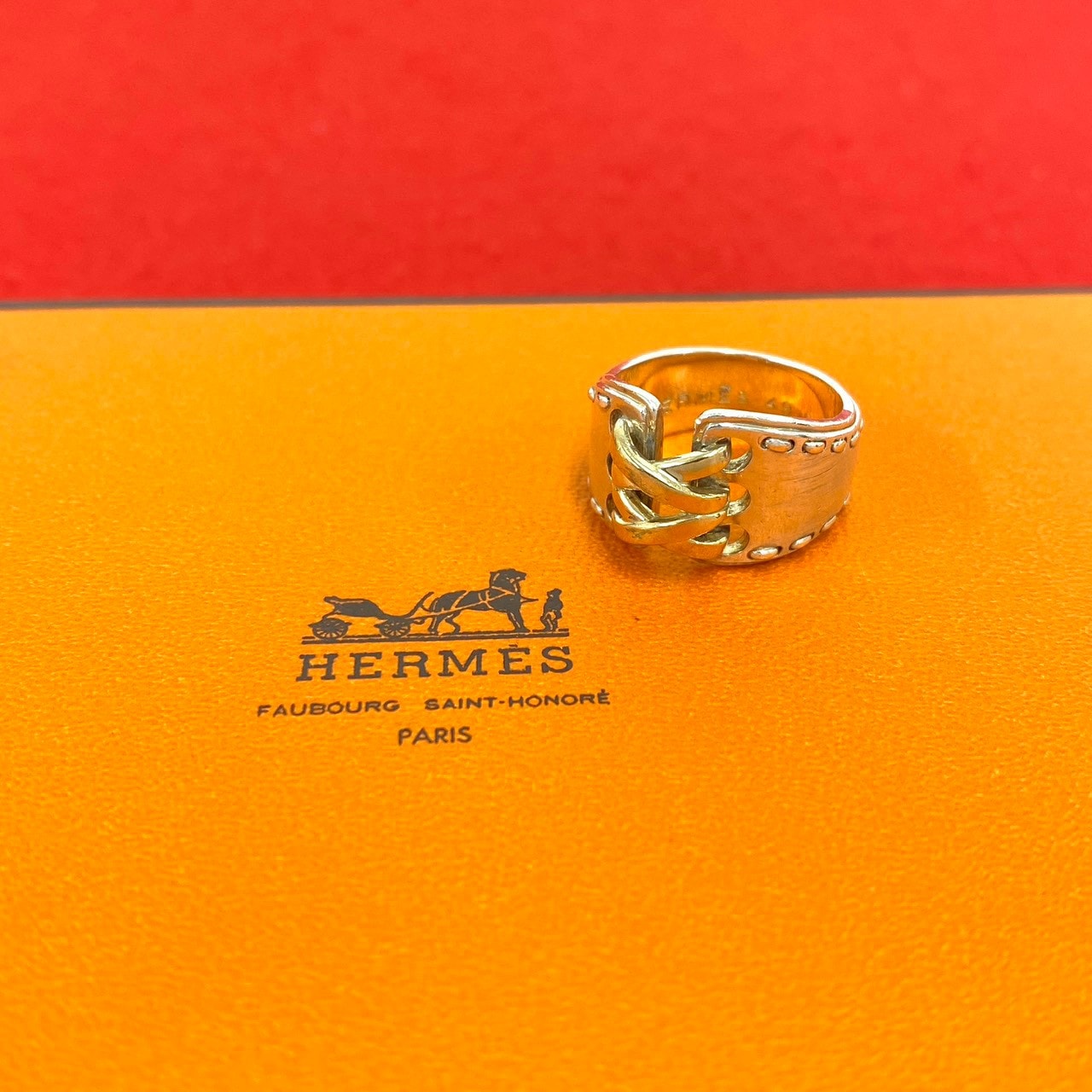 HERMES エルメス メキシコ リング シルバー925 K18イエローゴールド リング・指輪 7号 シルバー
 39886