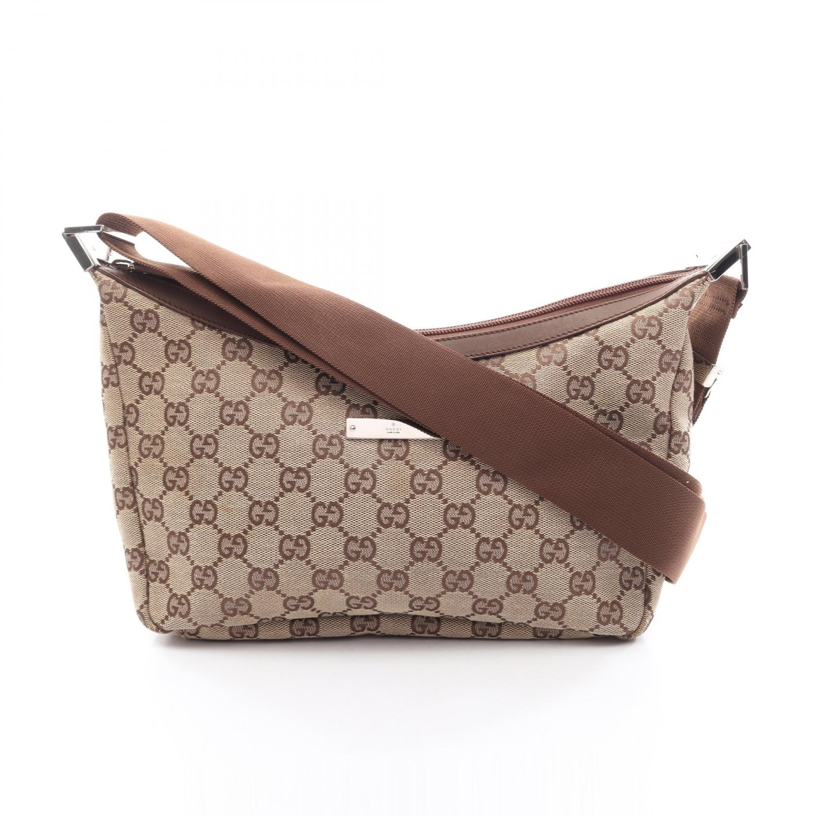 グッチ GUCCI GGキャンバス ショルダーバッグ バッグ キャンバス レザー レディース ベージュ系 / ブラウン系 019・0433 【中古】
