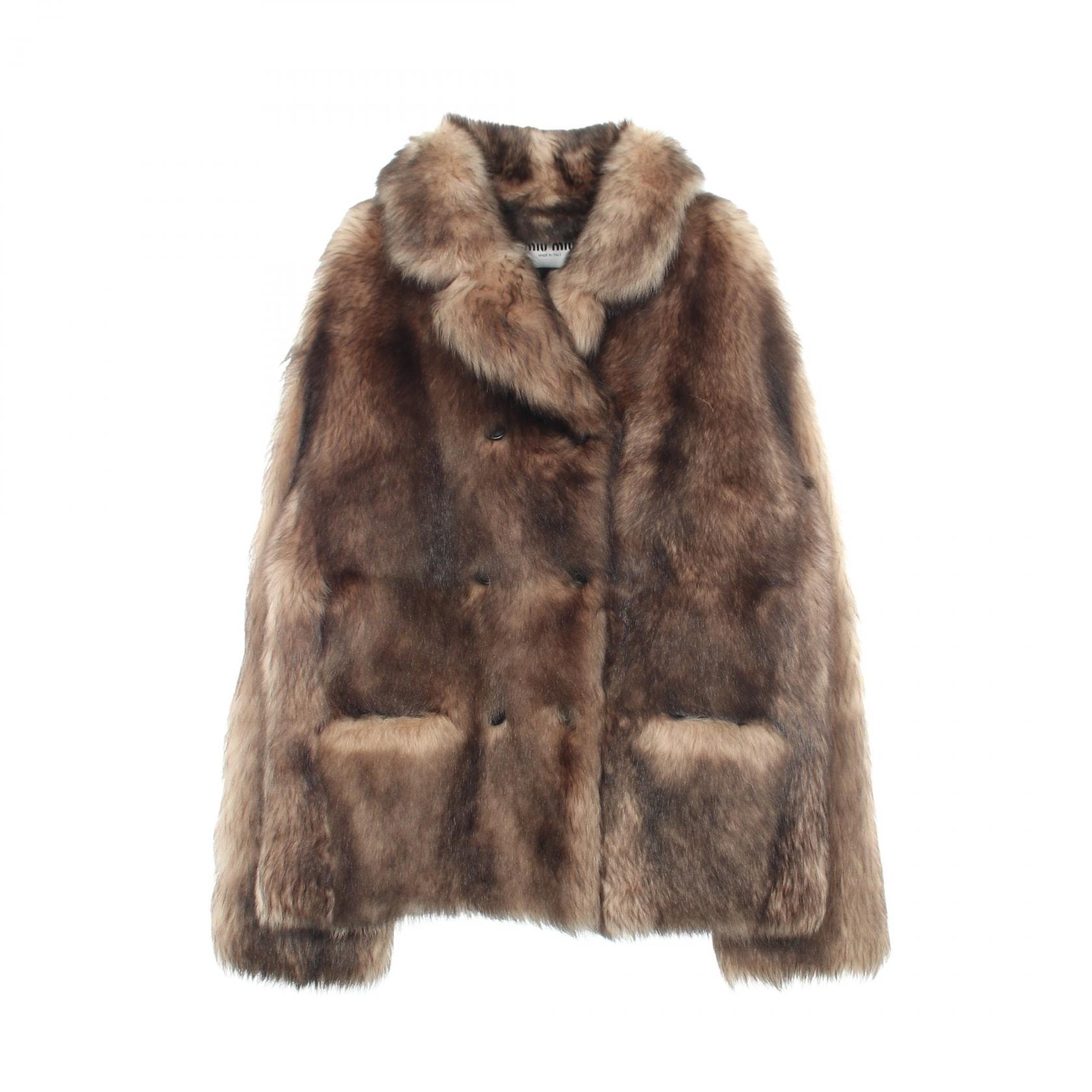 ミュウ ミュウ Miu Miu ダブルブレスト 衣料品 アウター ムートン レディース ブラウン系 MPG504 SFEO 1106 【中古】