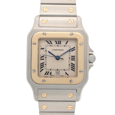 カルティエ CARTIER サントス ガルベ LM 腕時計 時計 K18(イエローゴールド) ステンレススチール メンズ レディース シルバー系 W20011C4 【中古】