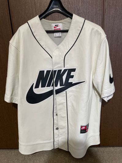 Supreme / Nike® Leather Baseball Jersey "White"