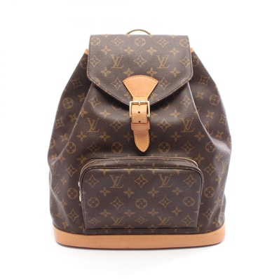 ルイ・ヴィトン LOUIS VUITTON ミニモンスリ リュックサック バックパック バッグ PVCコーティングキャンバス レザー モノグラム レディース ブラウン系 M51137 【中古】