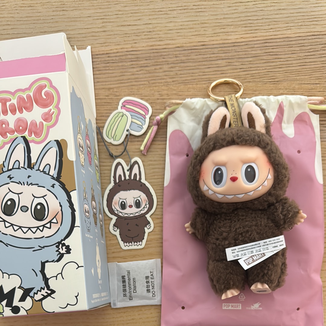 POP MART THE MONSTERS (LABUBU) Exciting Macaron Plush Series CHESTNUT COCOA (Secret)