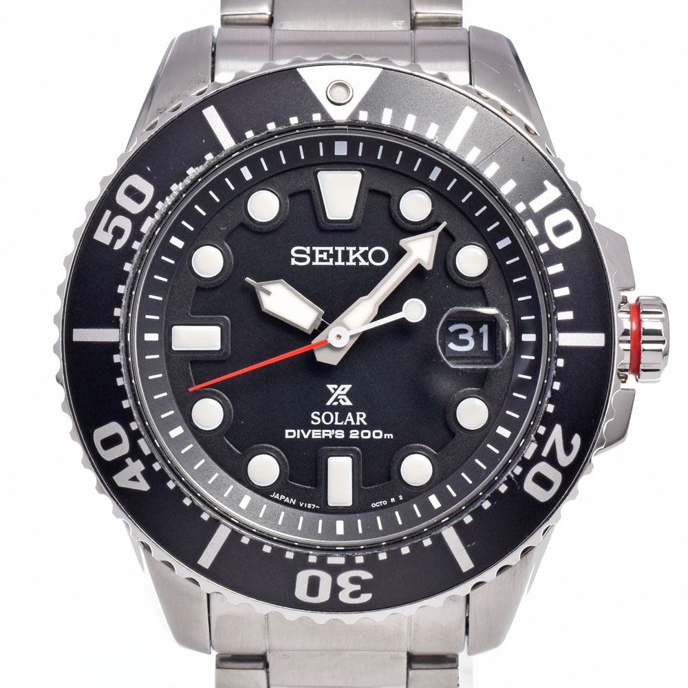 セイコー SEIKO SBDJ017/V157-0BT0 プロスペックス ダイバー ブラック ソーラー メンズ 腕時計 B#149426
