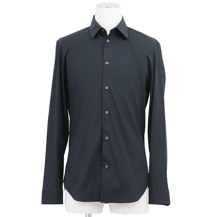 【SALE】Maison Margiela メゾンマルジェラ シャツ サイズ 39 メンズ 14 ブロード 4ステッチ レギュラーカラー ロングスリーブ 長袖 ストレッチ トップス ダークネイビー 紺 ルーマニア製